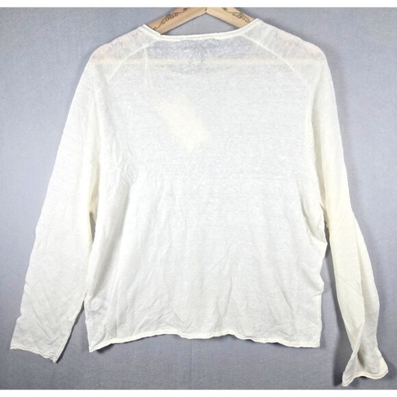 NWT ZARA Linen Blend Knit Sweater Ecru Size L Large Women's Lightweight Pullover - Picture 5 of 13